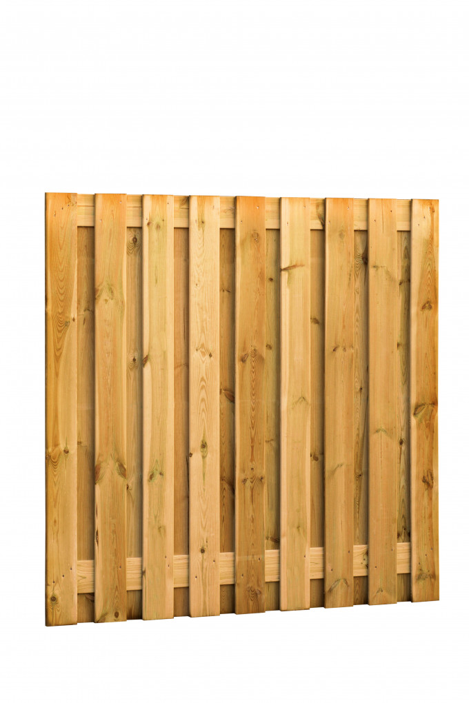Grenen plankenscherm 19-planks 15 mm verticaal 180x180cm