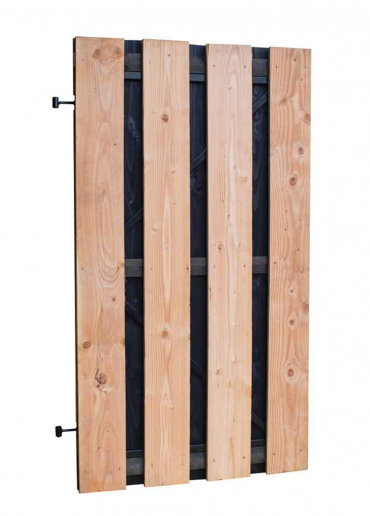 Douglas plankendeur zwarte binnenzijde op zwart frame 100x180cm