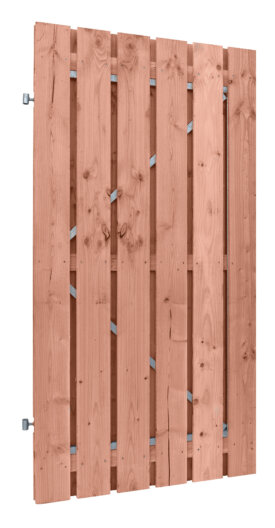 Douglas fijnbezaagde plankendeur op stalen frame 100x195cm