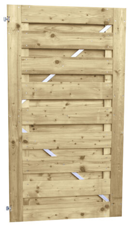 Vuren jumbodeur geschaafd met slotgat op stalen frame