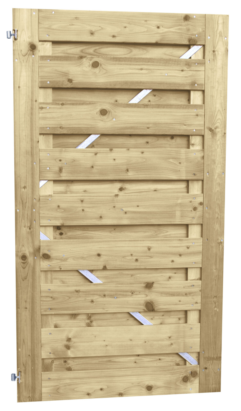 Vuren jumbodeur geschaafd met slotgat op stalen frame