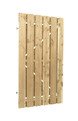 Vuren jumbodeur geschaafd met slotgat op stalen frame