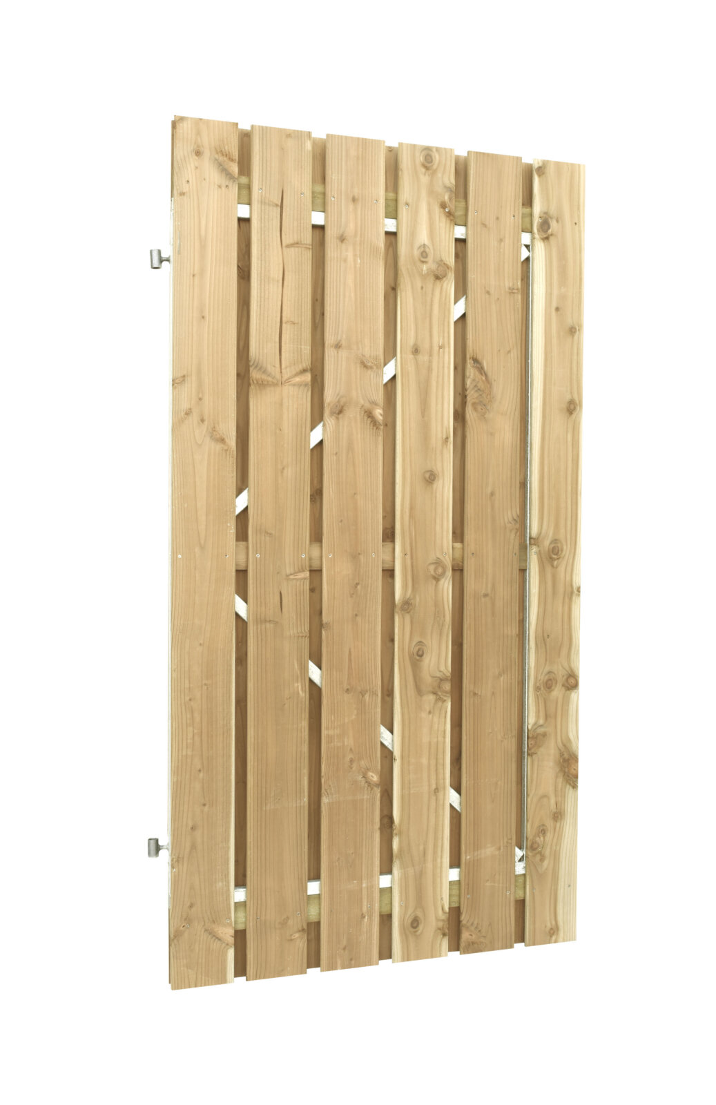 Vuren jumbodeur geschaafd met slotgat op stalen frame